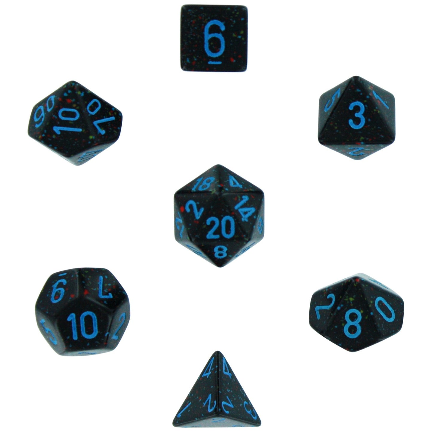 Polyhedral Dice Set: Speckled 7-Piece Set (box) - Blue Stars