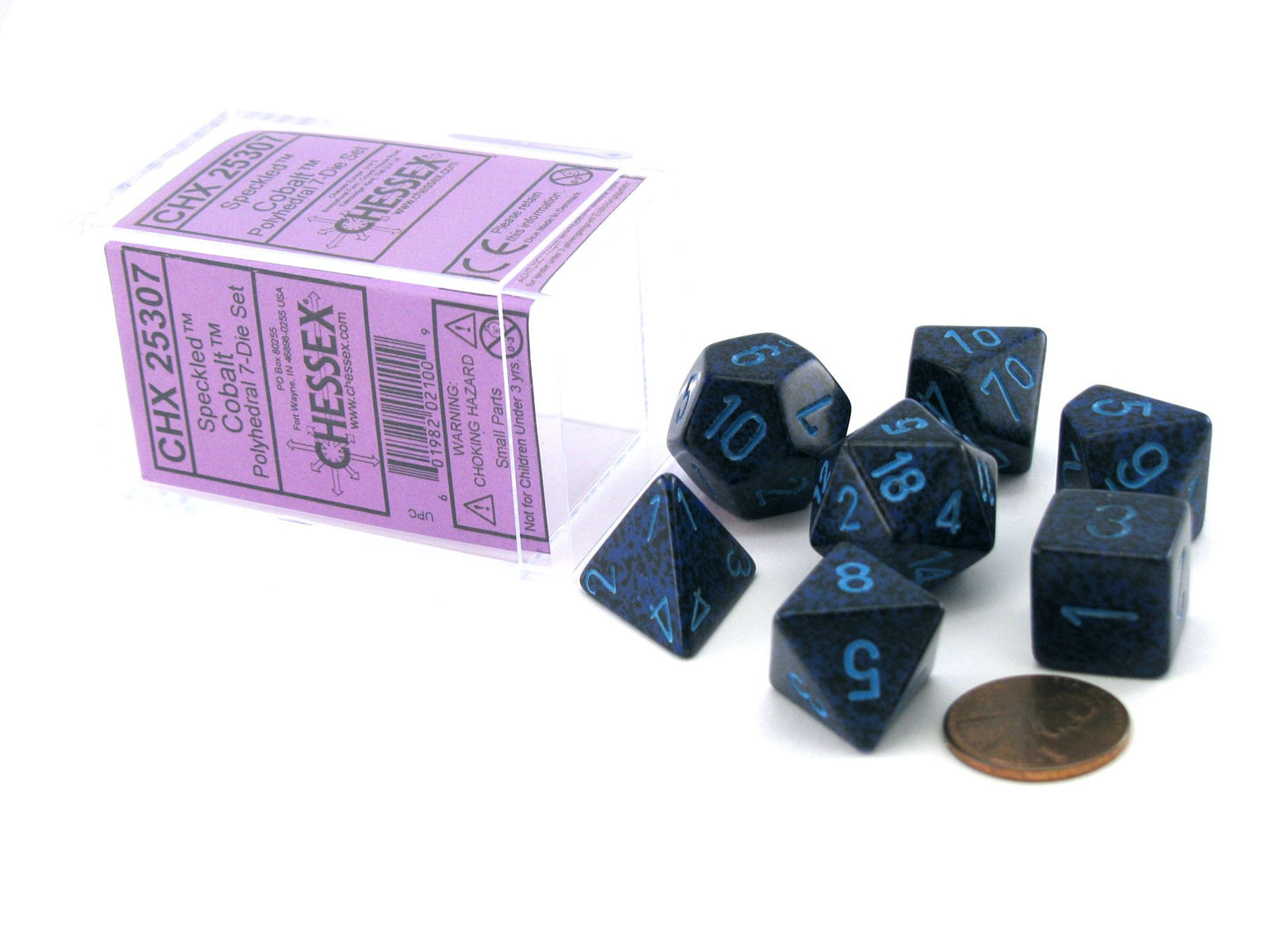 Polyhedral Dice Set: Speckled 7-Piece Set (box) - Cobalt