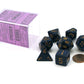 Polyhedral Dice Set: Speckled 7-Piece Set (box) - Golden Cobalt
