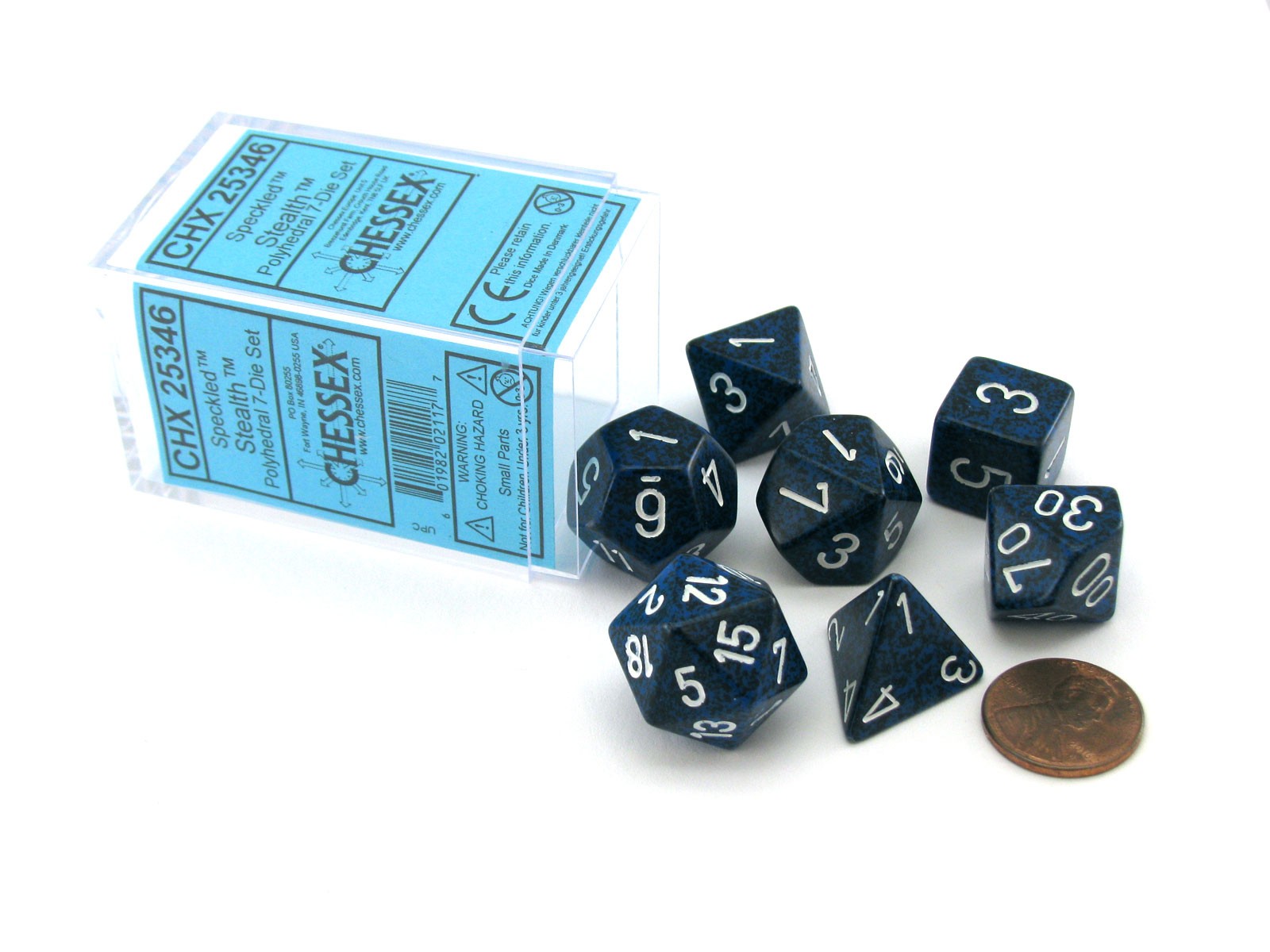 Polyhedral Dice Set: Speckled 7-Piece Set (box) - Stealth