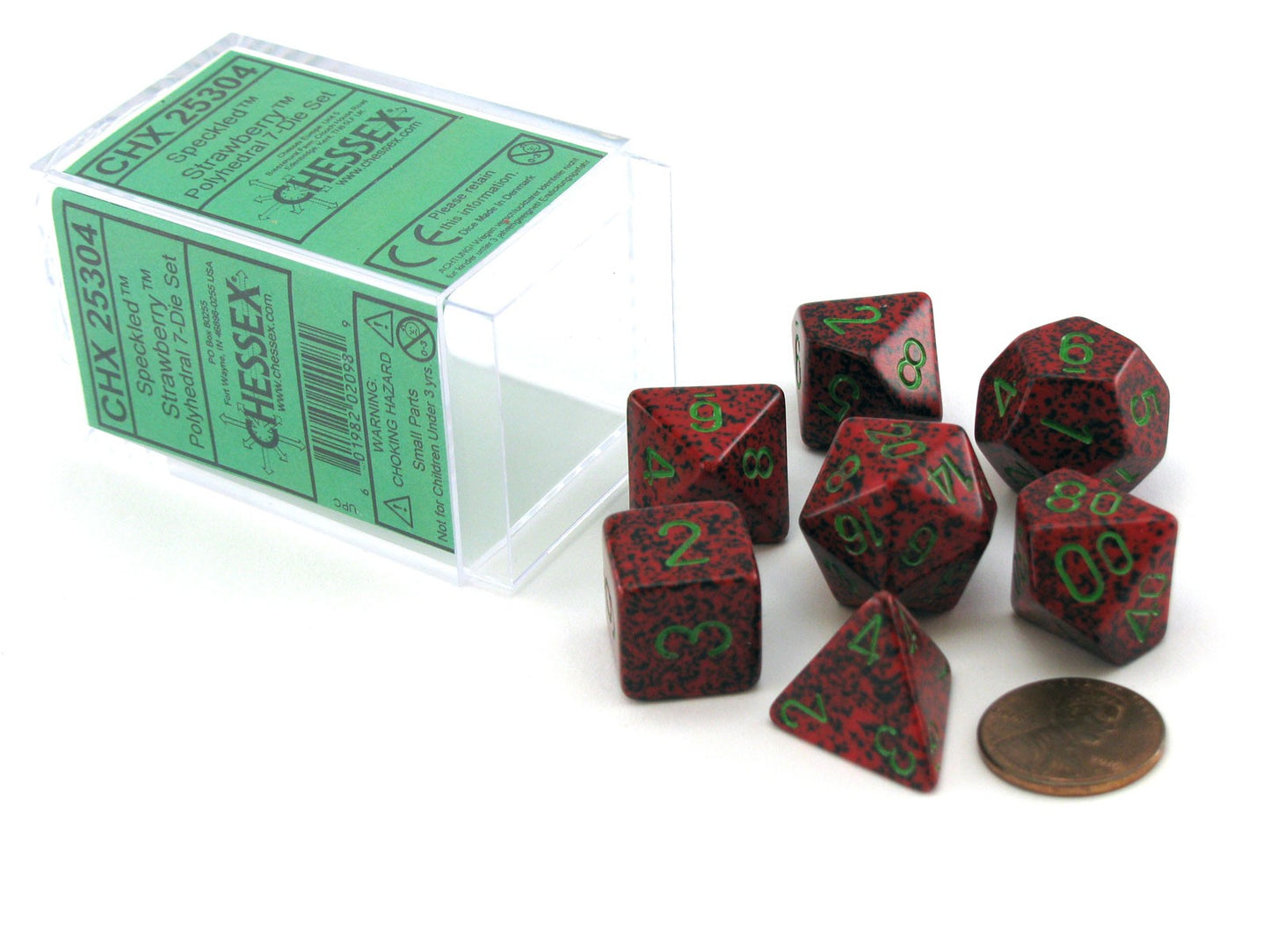 Polyhedral Dice Set: Speckled 7-Piece Set (box) - Strawberry
