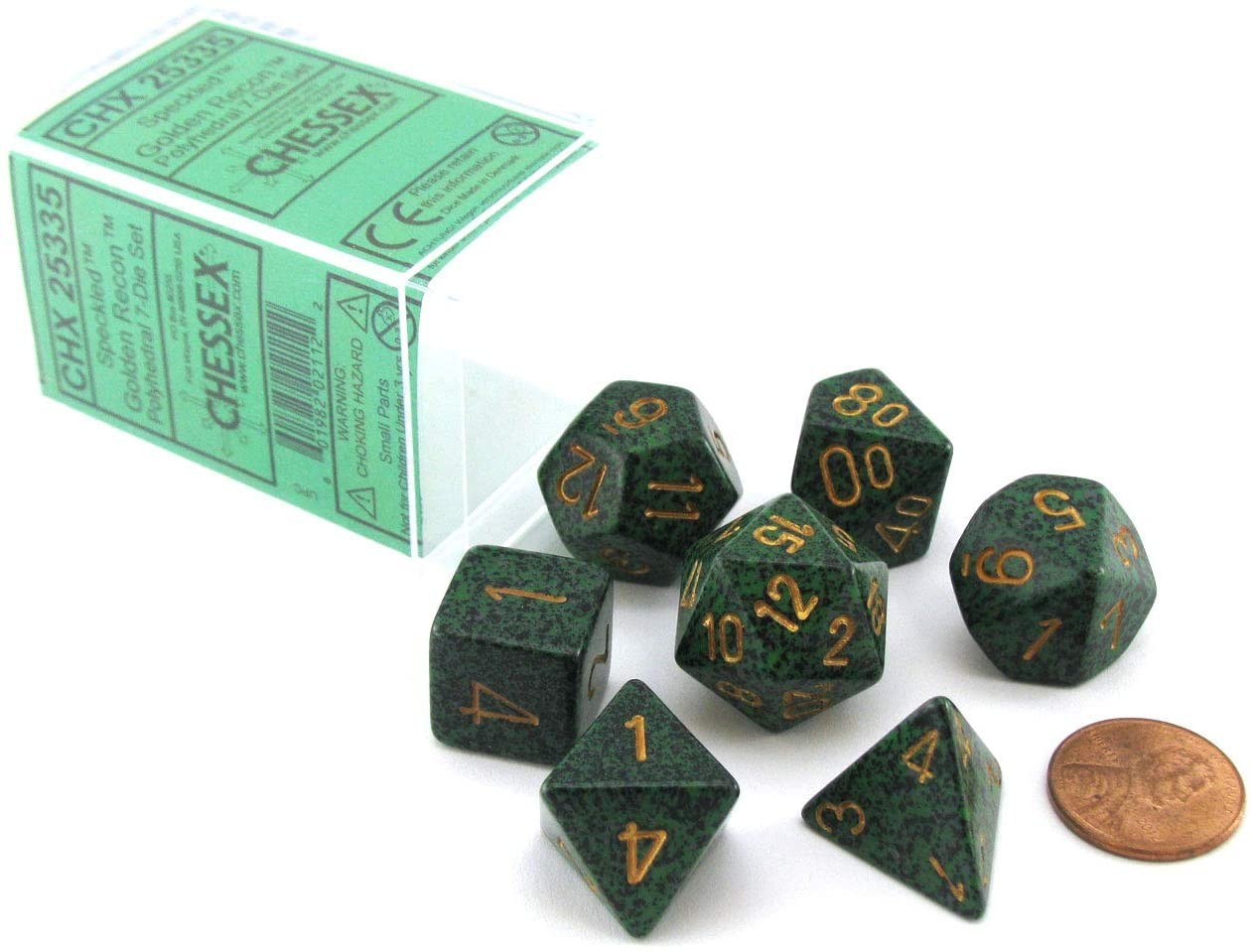 Polyhedral Dice Set: Speckled 7-Piece Set (box) - Golden Recon