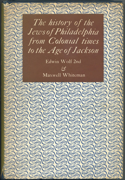 History of the Jews of Philadelphia cover