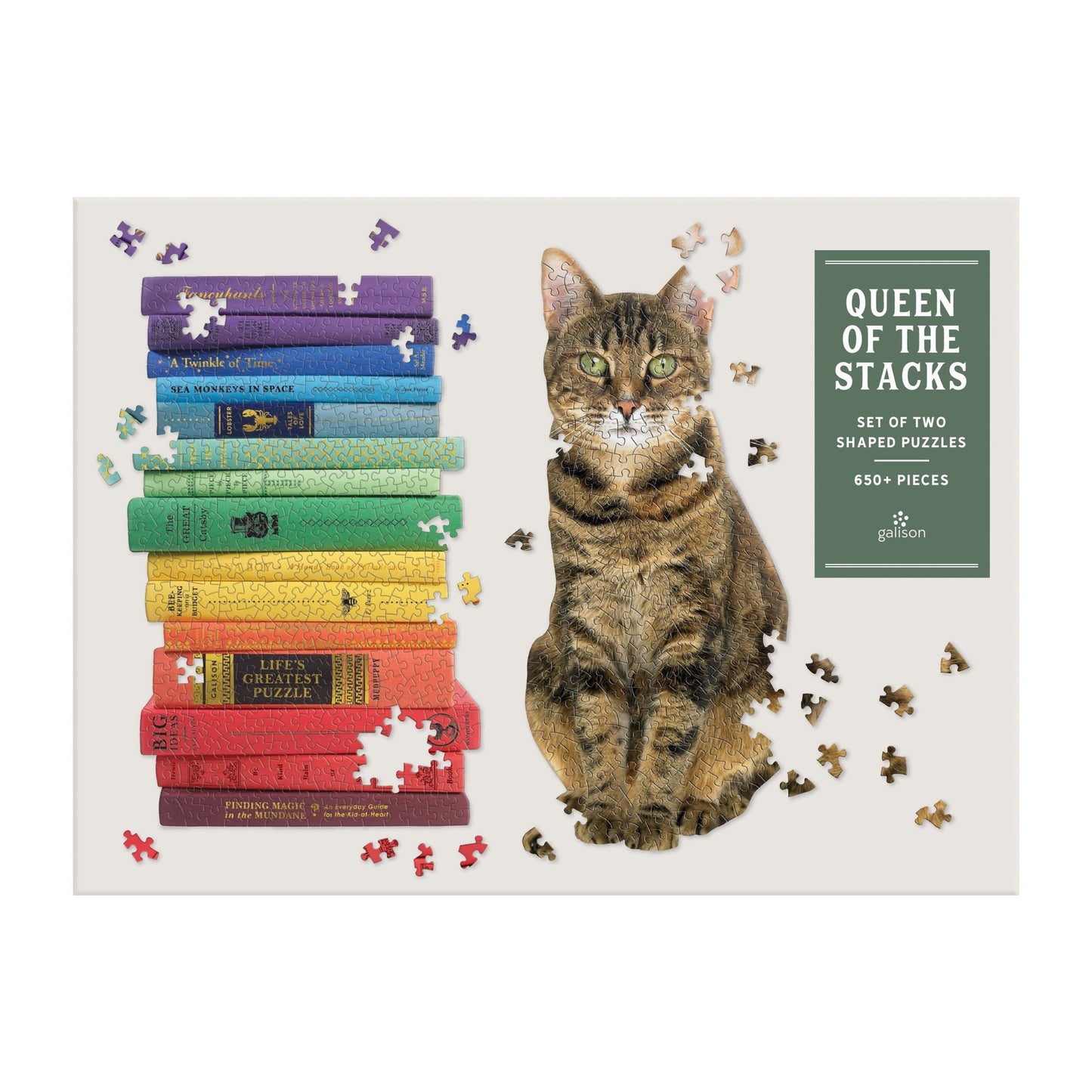 Queen of the Stacks 2 in 1 Shaped Jigsaw Puzzle Set