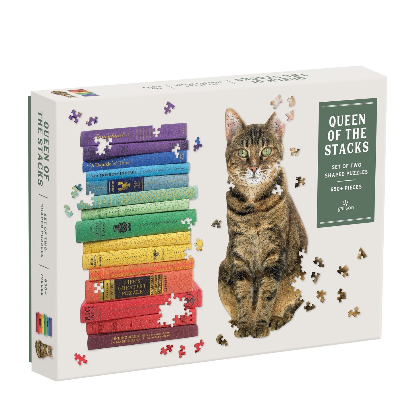 Queen of the Stacks 2 in 1 Shaped Jigsaw Puzzle Set