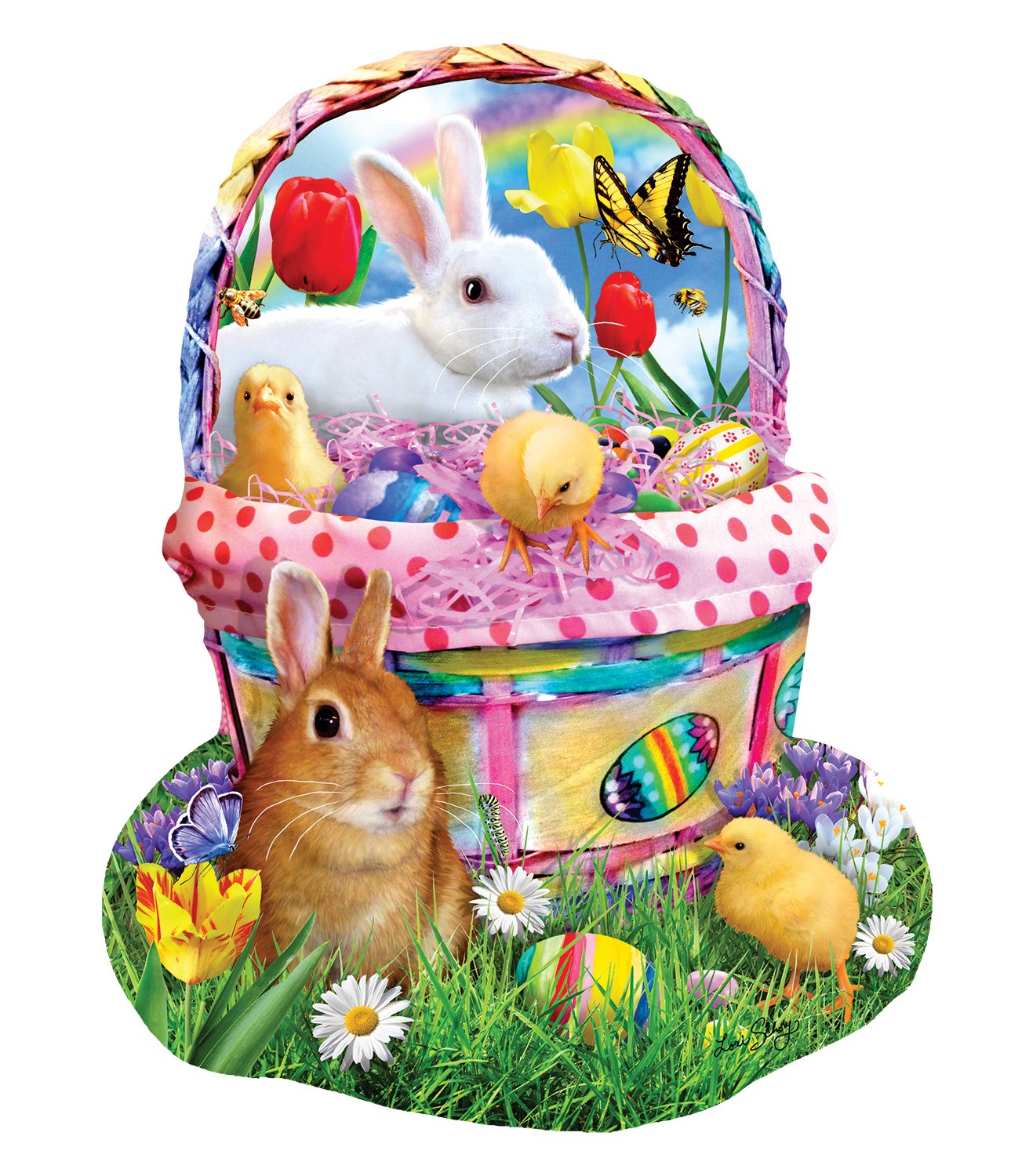 Bunny's Easter Basket 1000 Piece Shaped Jigsaw Puzzle