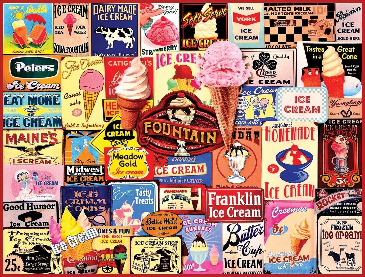 Ice Cream Collage 1000 Piece Jigsaw Puzzle image