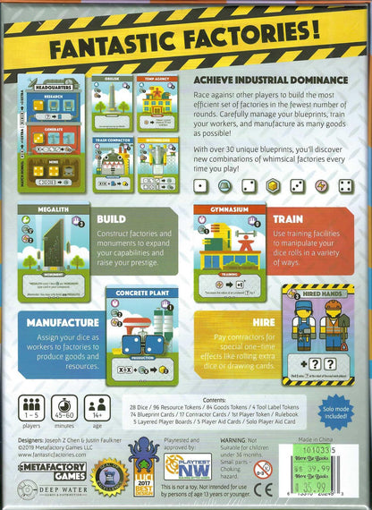 Fantastic Factories back of box