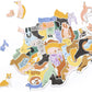 299 Dogs and a Cat 300 Piece Round Cluster Jigsaw Puzzle in progress