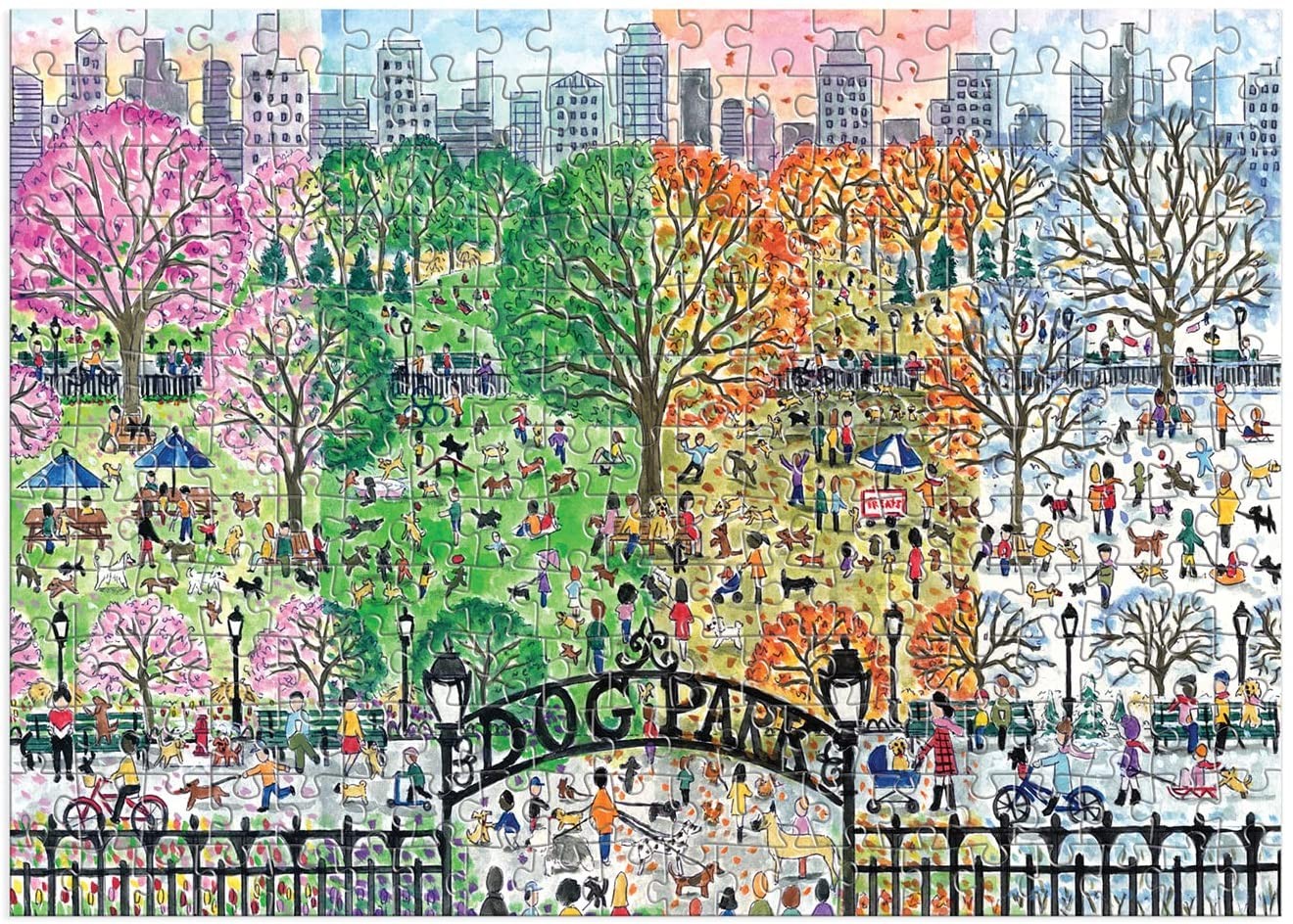 Dog Park in Four Seasons by Michael Storrings 1000 Piece Jigsaw Puzzle