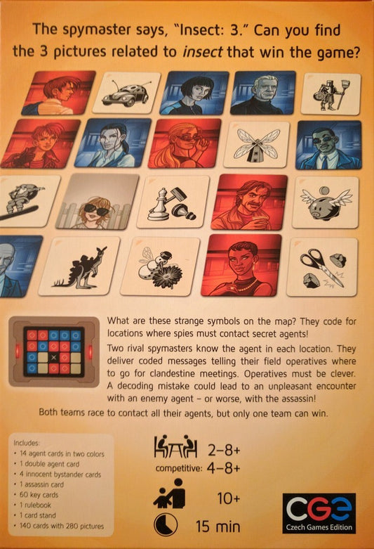 Codenames: Pictures back of box