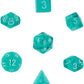 Polyhedral Dice Set: Translucent 7-Piece Set (box) - teal with white