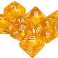Polyhedral Dice Set: Translucent 7-Piece Set (box) - yellow with white