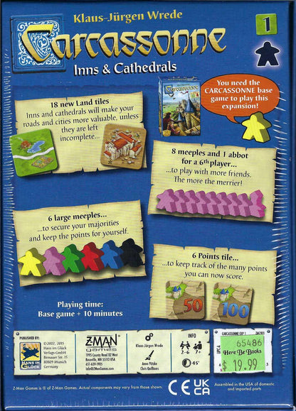 Carcassonne: Inns & Cathedrals (Expansion 1, New Edition) back of box