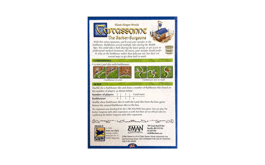 Carcassonne: The Barber-Surgeons Mini Expansion - front of rule sheet