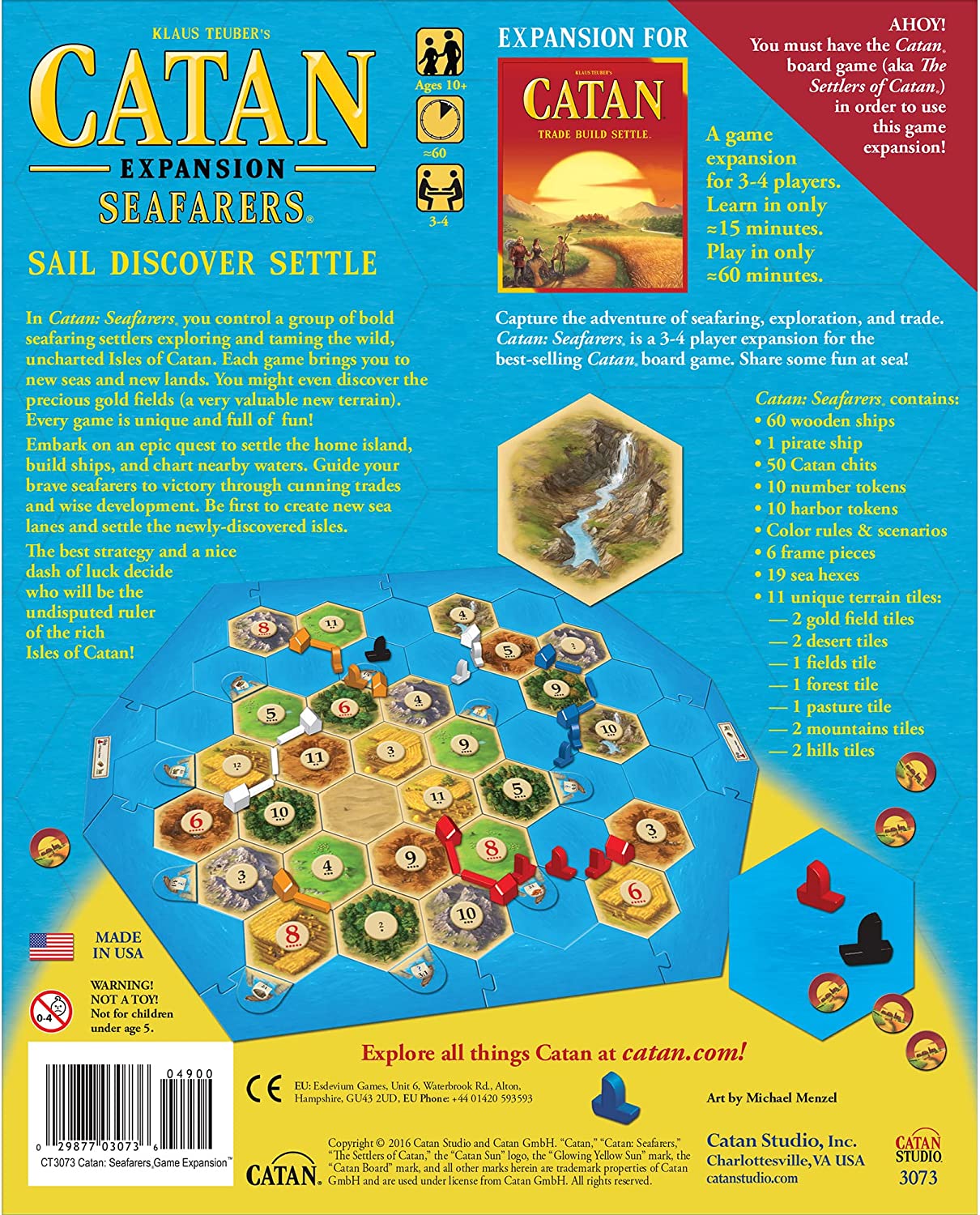 Catan: Seafarers Expansion (5th Edition) back of box
