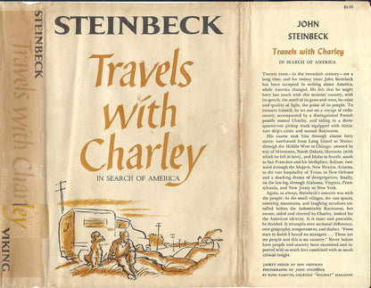 Travels with Charley dust jacket - spine, front cover and front flap