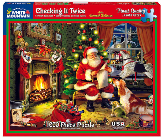 Checking It Twice 1000 Piece Jigsaw Puzzle by White Mountain Puzzles