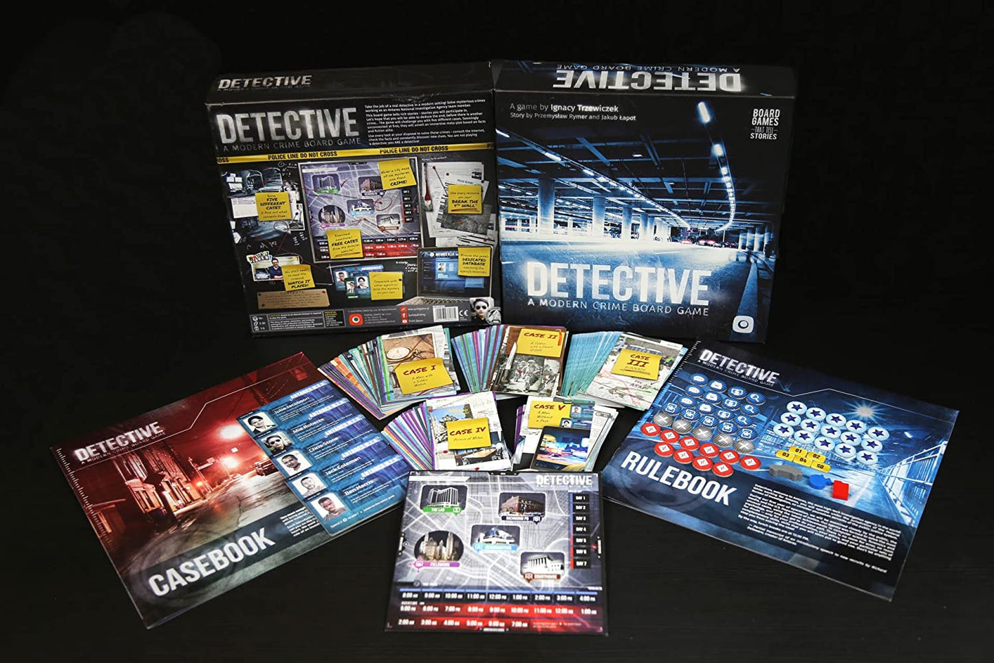 Detective: A Modern Crime Board Game components