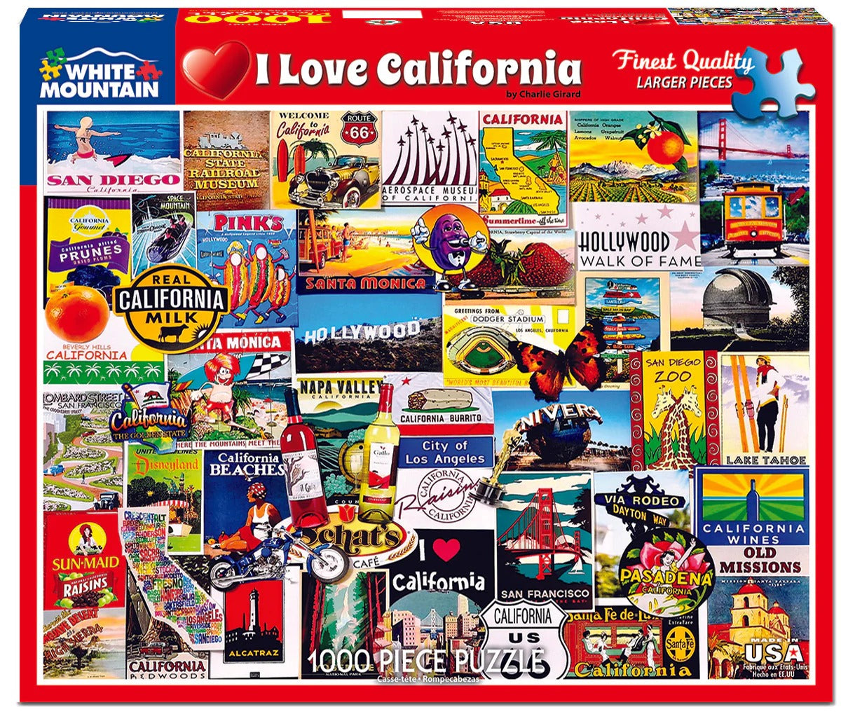 I Love California 1000 Piece Puzzle