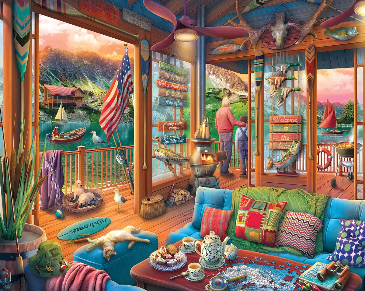 Lakeside Cabin 1000 Piece Jigsaw Puzzle by White Mountain