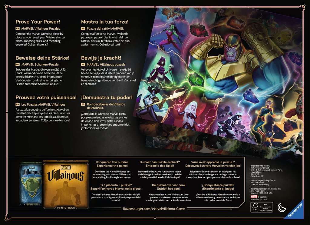 Marvel Villainous: Ultron 1000 Piece Puzzle - back of box