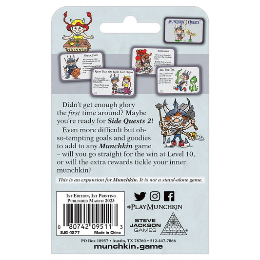Munchkin Side Quests 2 back of box