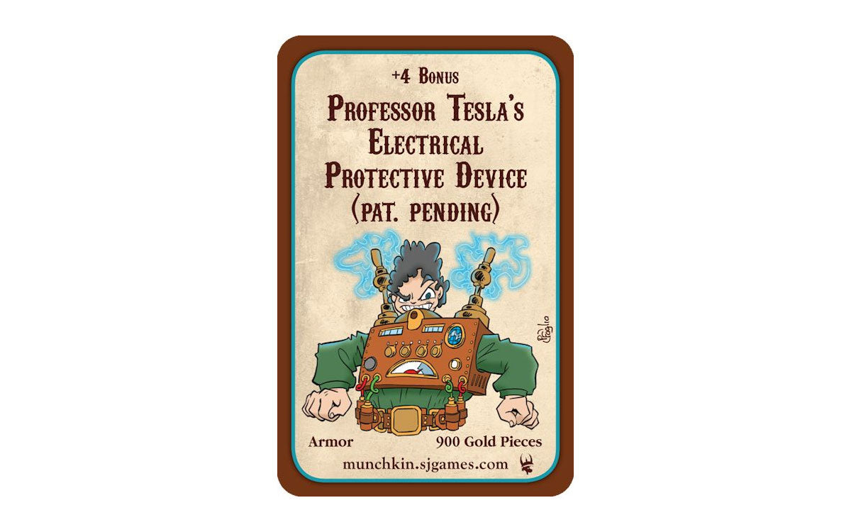 Munchkin Steampunk: Professor Tesla's Electrical Protective Device (Pat. Pending) Promo Card