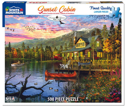 Sunset Cabin 500 Piece Puzzle