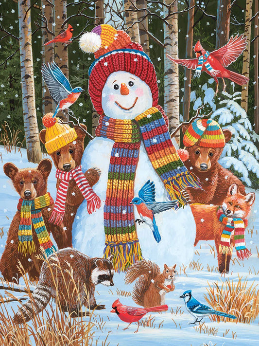 Visiting The Snowman 500 Piece Jigsaw Puzzle by White Mountain Puzzles
