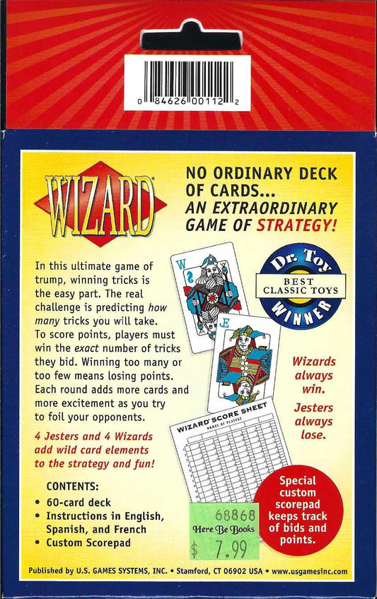 Wizard Card Game back of box