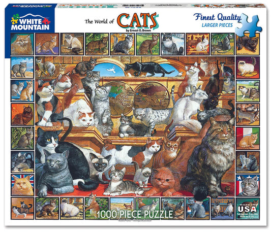 The World of Cats 1000 Piece Jigsaw Puzzle by White Mountain Puzzles