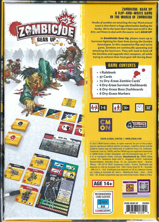 Zombicide Gear Up back of box